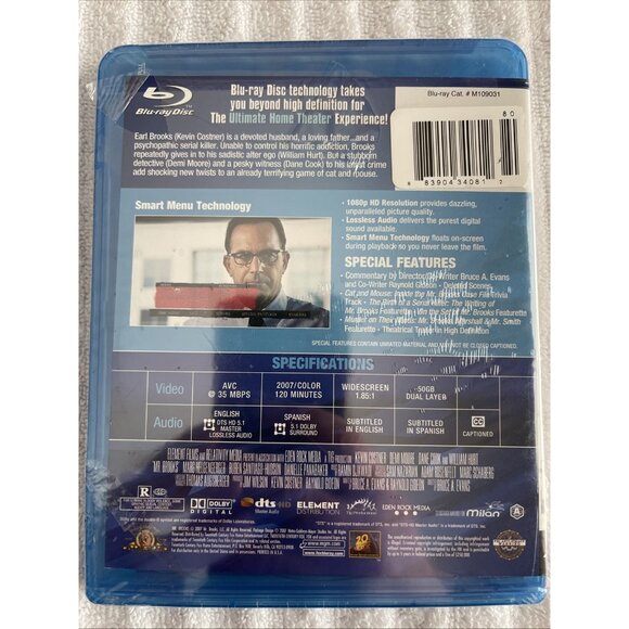 Mr. Brooks (Blu-ray) Kevin Costner, Demi Moore OOP - New, Torn Shrinkwrap - Picture 2 of 4
